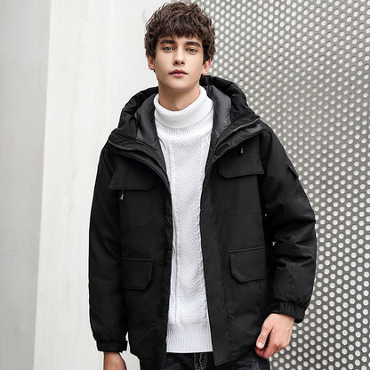 Men's weatherproof utility jacket with hood and pockets Skorter