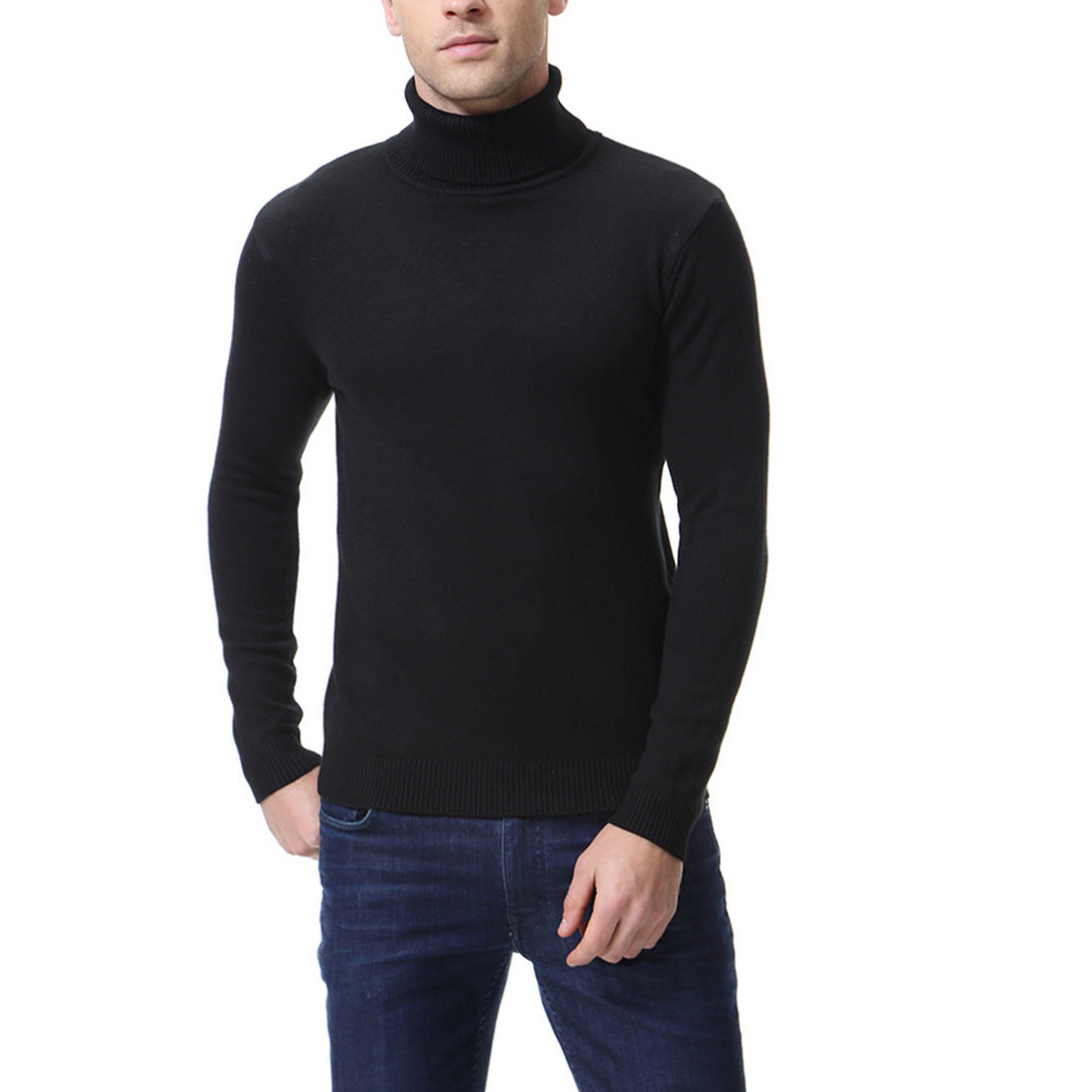 Men's turtleneck sweater made of fine cotton Skorter