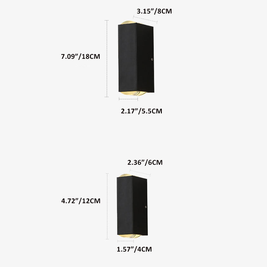 Skorter | LED Waterproof Outdoor Wall Sconce | Modern Rectangular Design. Energy-Efficient 600-1000 Lumens for Patios & Gardens