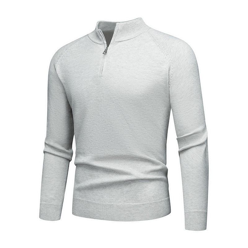 Men's stylish sweater with short zip Skorter