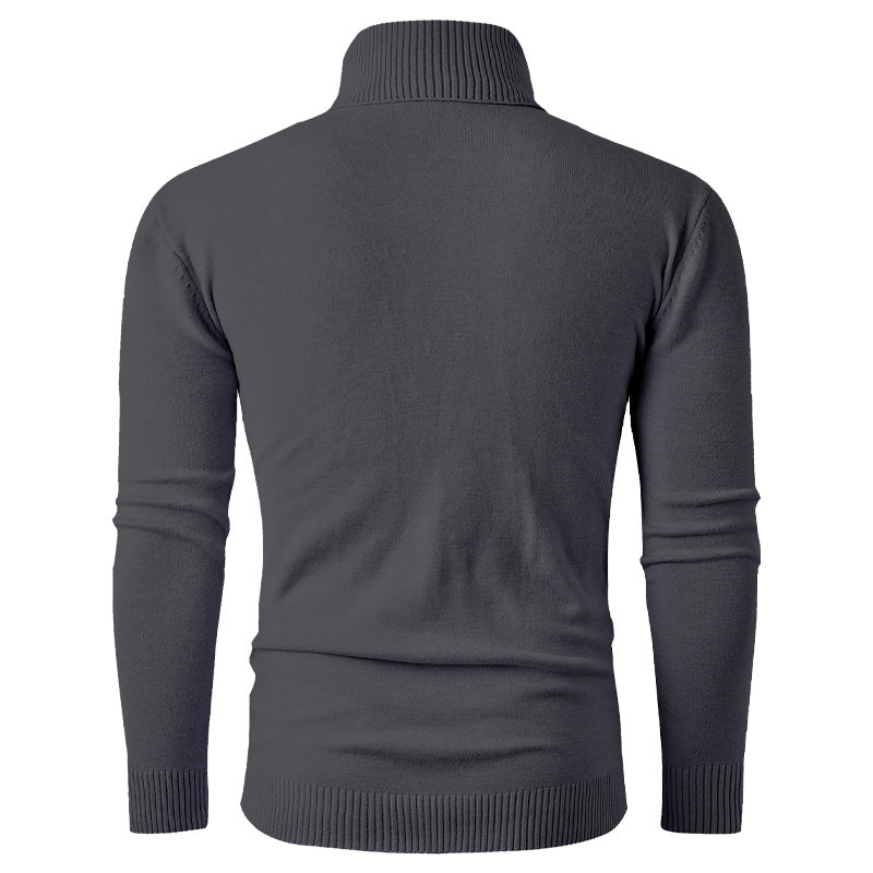 Men's turtleneck sweater with textured pattern and high collar Skorter