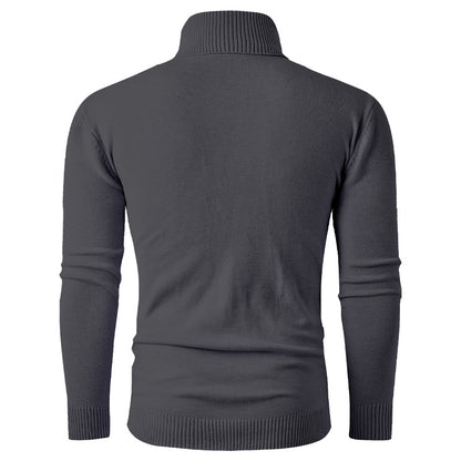 Men's turtleneck sweater with textured pattern and high collar Skorter