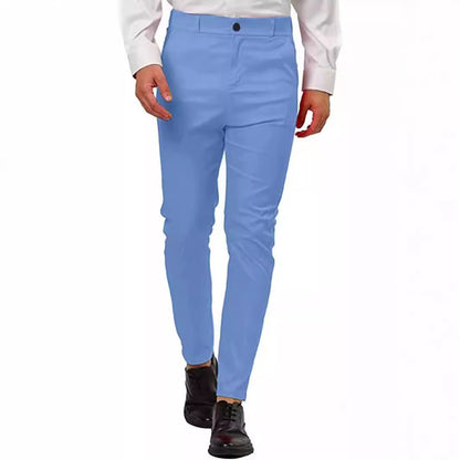 Men's Fashion Slim-Fit Chino Pants with Elastic Waistband and Innovative Design Skorter