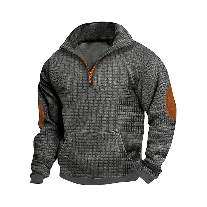 Men's sporty pullover with zipper and elastic cuffs Skorter