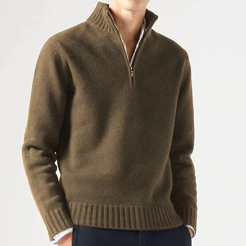 Men's sweater with high collar and modern zipper Skorter