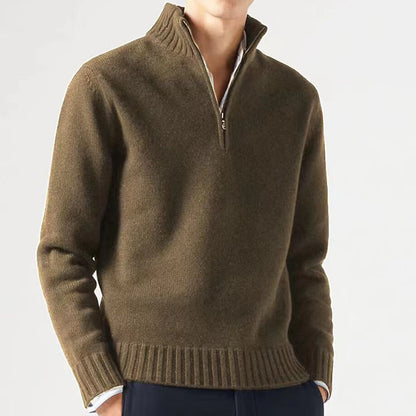 Men's sweater with high collar and modern zipper Skorter