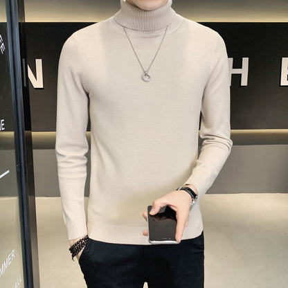 Men's sweater with high collar made of soft knitted fabric Skorter