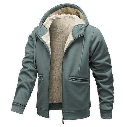 Men's warming fleece jacket with hood Skorter