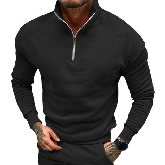 Men's sweater with short zipper and elastic cuffs Skorter