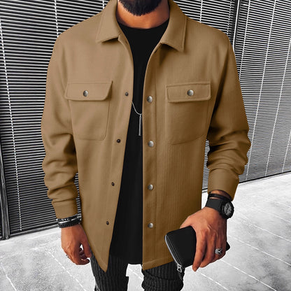 Men's stylish overshirt jacket with practical pockets and modern button design Skorter
