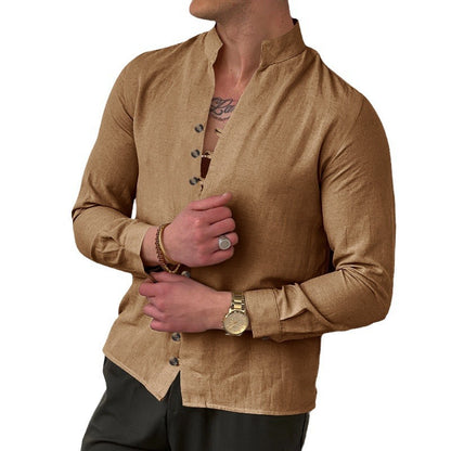 Men's long-sleeve shirt with modern button details and timeless design Skorter