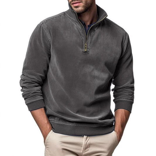 Men's sporty pullover with half zipper Skorter