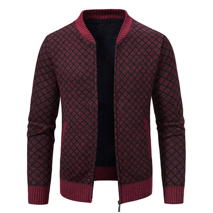 Men's cardigan with modern zip closure and textured design Skorter