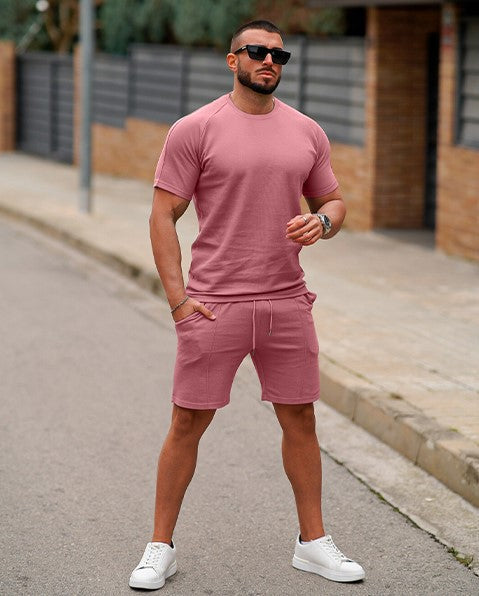 Men's sporty short-sleeve set with comfortable shorts Skorter