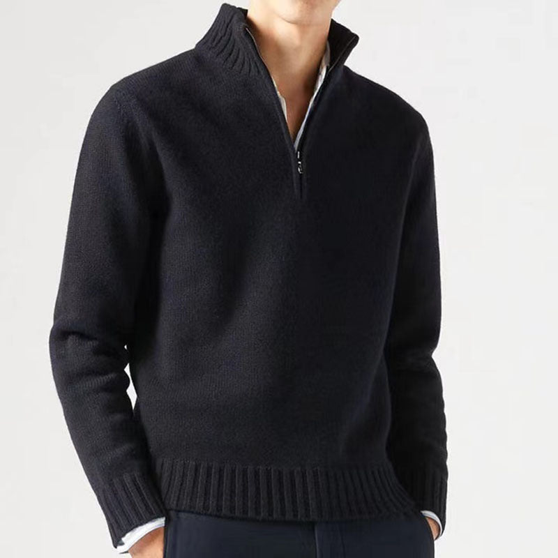 Men's sweater with high collar and modern zipper Skorter
