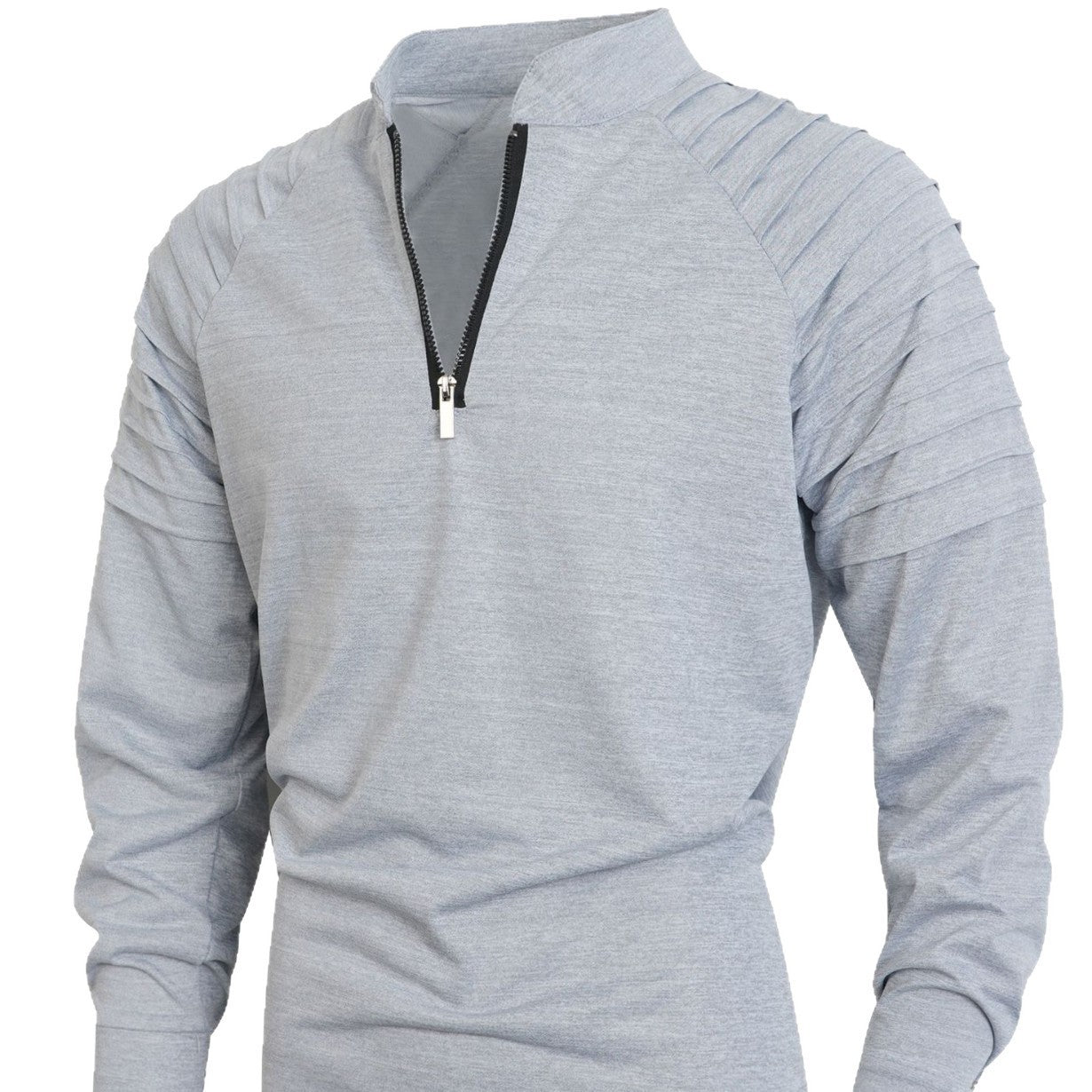 Men's training shirt with high collar and subtle zipper Skorter