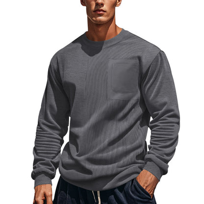 Men's stylish sweatshirt with innovative texture and practical chest pocket Skorter