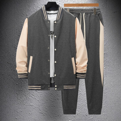 Men's sporty tracksuit set with striped details Skorter