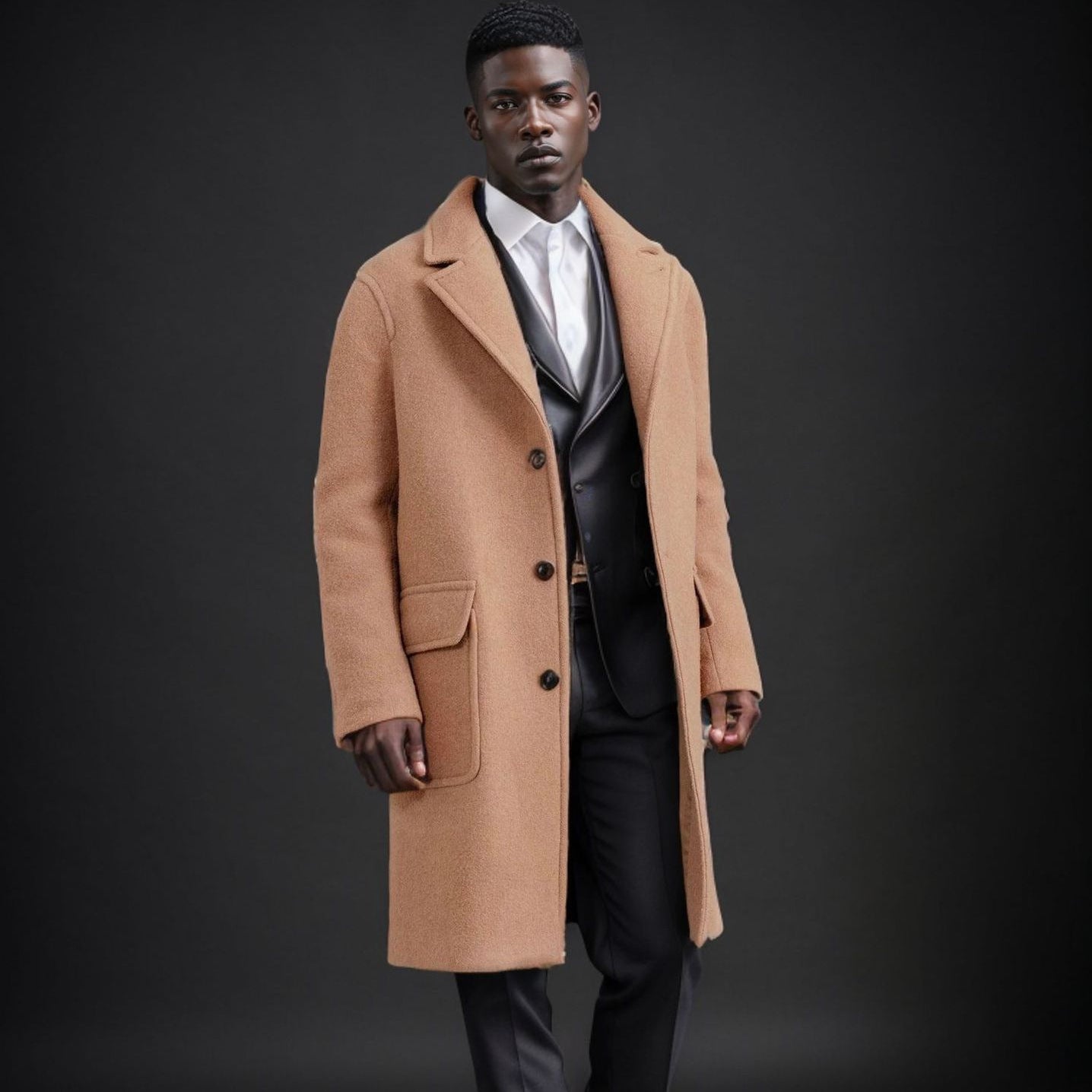 Men's wool coat with classic cut Skorter
