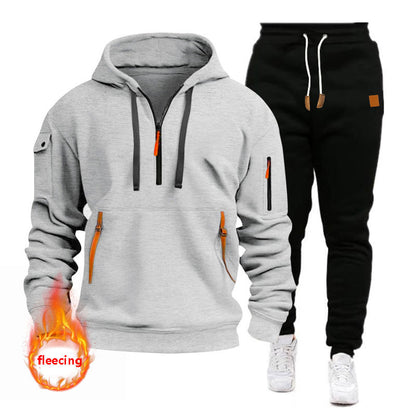Men's Sports Hoodie Set with Functional Pockets and Breathable Properties Skorter