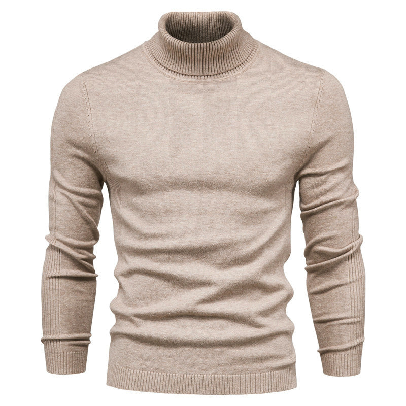 Men's sweater with high collar and fine rib pattern Skorter