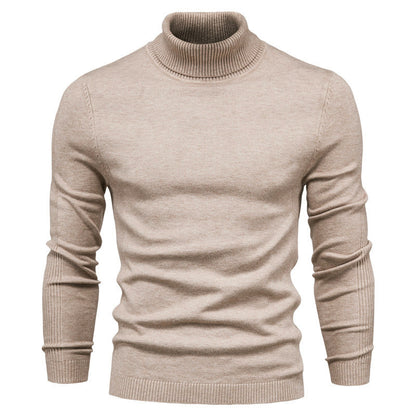 Men's sweater with high collar and fine rib pattern Skorter