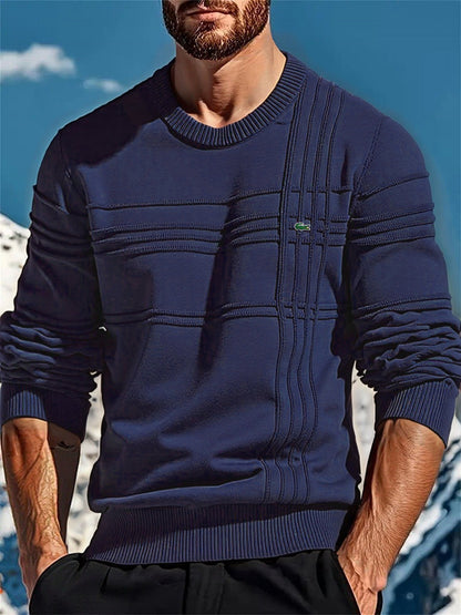 Men's stylish knitted sweater with unique texture details Skorter