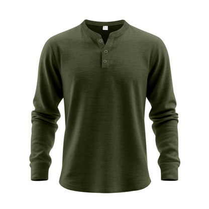 Men's Long Sleeve Shirts in Classic Henley Style Skorter