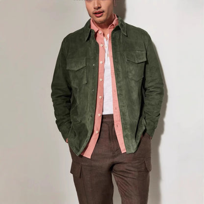 Men's Suede Jacket with two attached pockets and modern cut Skorter