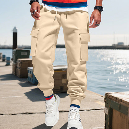 Men's cargo joggers with practical side pockets and elastic waistband Skorter