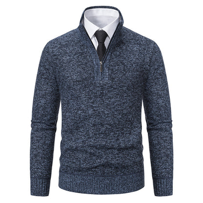 Men's sweater with modern zipper and structured surface Skorter