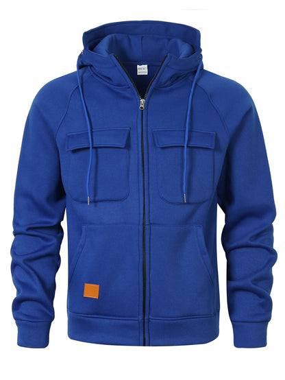 Men's Stylish Hooded Jacket with Practical Pockets and Zipper Skorter
