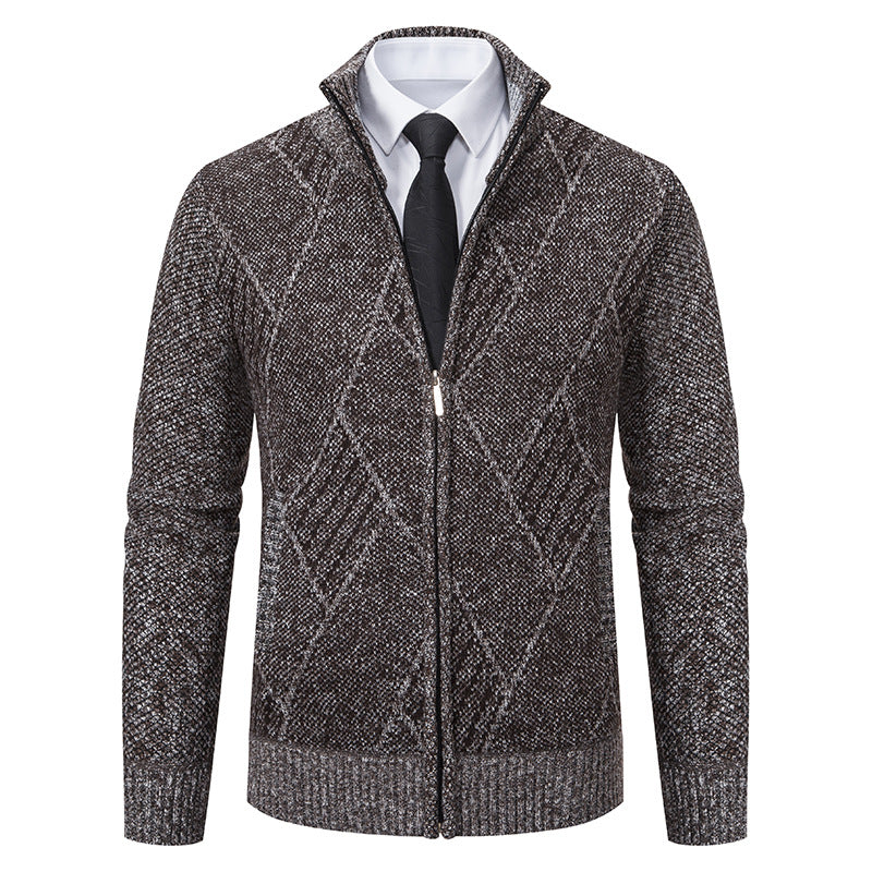 Men's cardigan with modern pattern and slim fit Skorter
