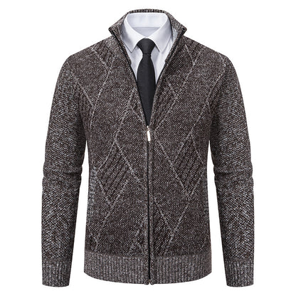 Men's cardigan with modern pattern and slim fit Skorter