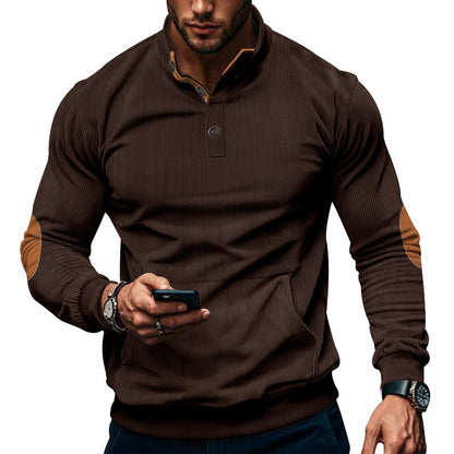 Men's stylish long-sleeve hooded shirt with modern structural design and elegant accents Skorter