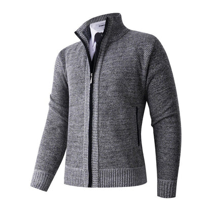 Men's stylish cardigan with high collar and practical pockets Skorter