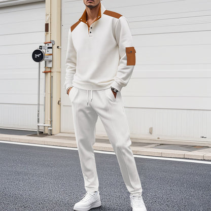 Men's Sporty Zip Set with Fashionable Accents and Structured Processing Skorter