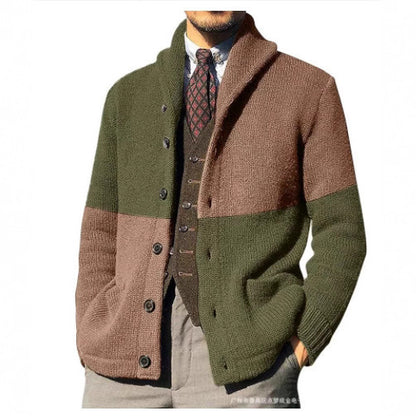 Herrkofta med modern sjalkrage och full knappknäppning Skorter