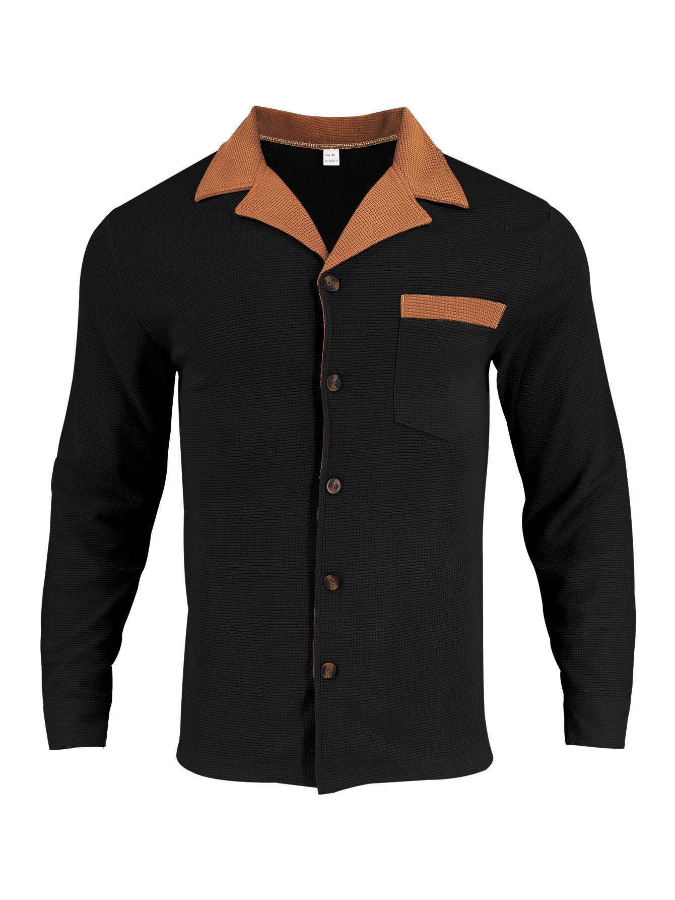 Men's stylish long-sleeve shirt with textured design and practical chest pocket Skorter
