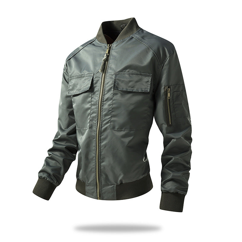 Men's Bomber Jacket with Practical Pockets and Breathable Material Skorter