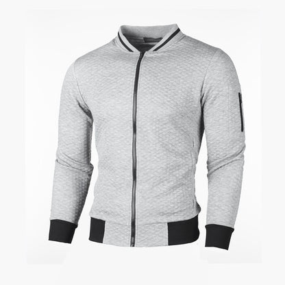 Men's sporty quilted jacket with zipper and contrast details Skorter