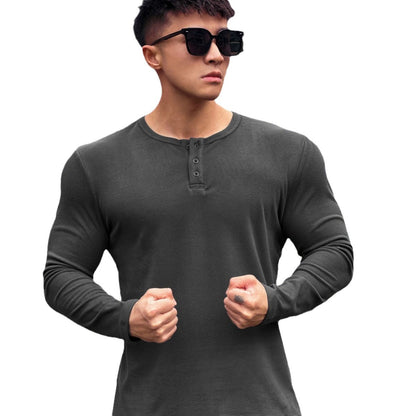 Men's stylish long-sleeve shirt with modern button closure Skorter