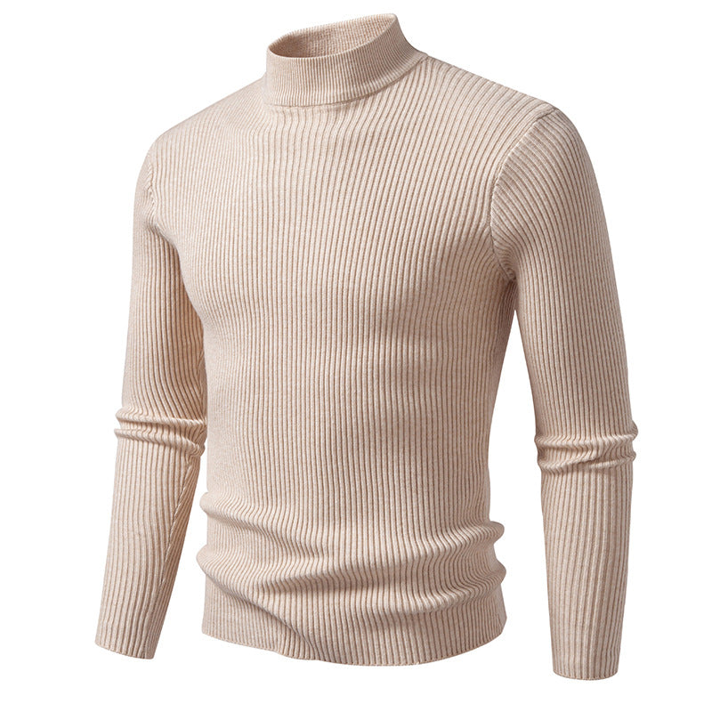 Men's turtleneck sweater made of high-quality stretch wool with ribbed texture Skorter