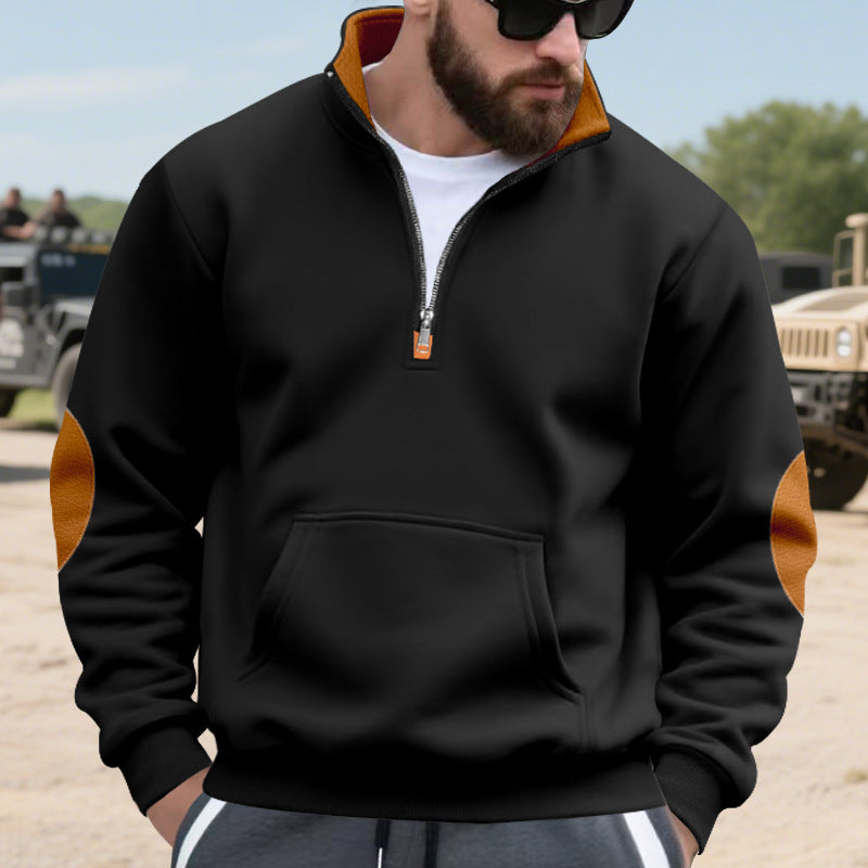 Men's sweater with high collar and trendy zipper Skorter