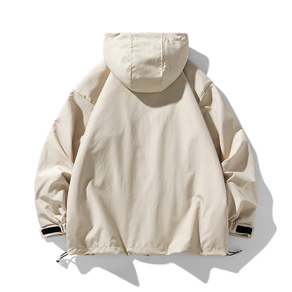 Men's technical outdoor jacket with multifunctional pockets and adjustable hood Skorter