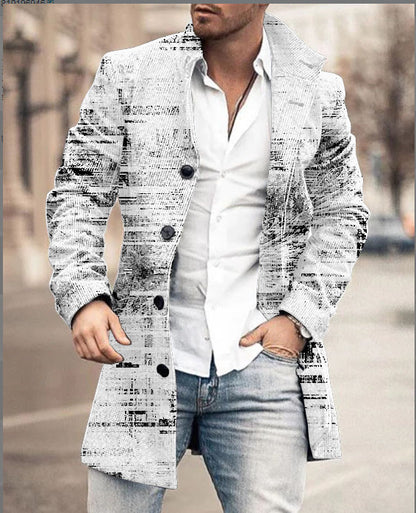 Men's wool coat in modern check design with tailored fit Skorter