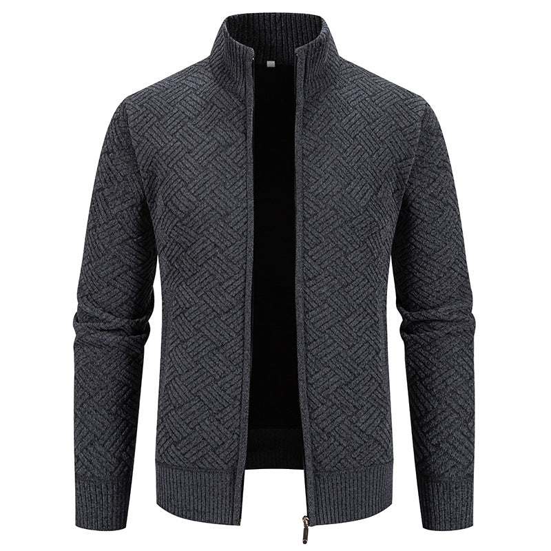 Men's cardigan with modern check pattern Skorter