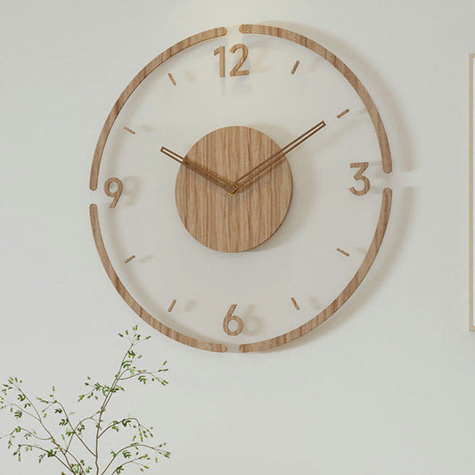 Skorter | WoodCraft | Nordic Solid Wood Wall Clock – Minimalist Silent Timepiece