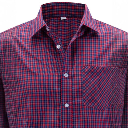 Men's elegant long-sleeve shirt with fashionable check design Skorter