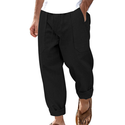 Men's Loose Linen Pants with Side Pockets Skorter